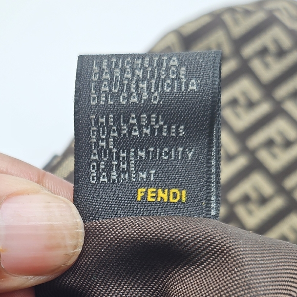 FENDI Zucchino Canvas Mamma Baguette Crossbody Bag - Picture 10 of 11